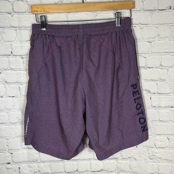 Peloton Solfire Purple Gym Shorts Pockets drawstring Workout Fitness size M Med - Picture 1 of 12